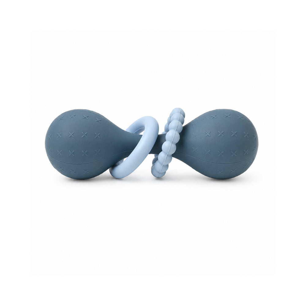 Story Time Collection Baby Silicone Rattle - BLUE